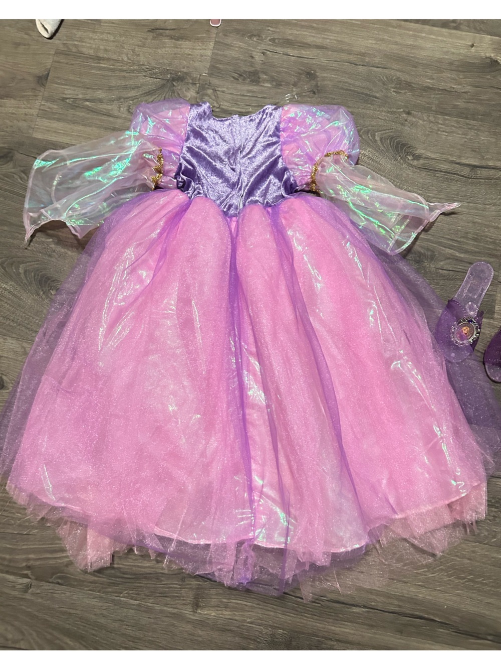 Girls Pink Princess Rapunzel Costume Halloween Dress up 4/5 - Picture 7 of 7